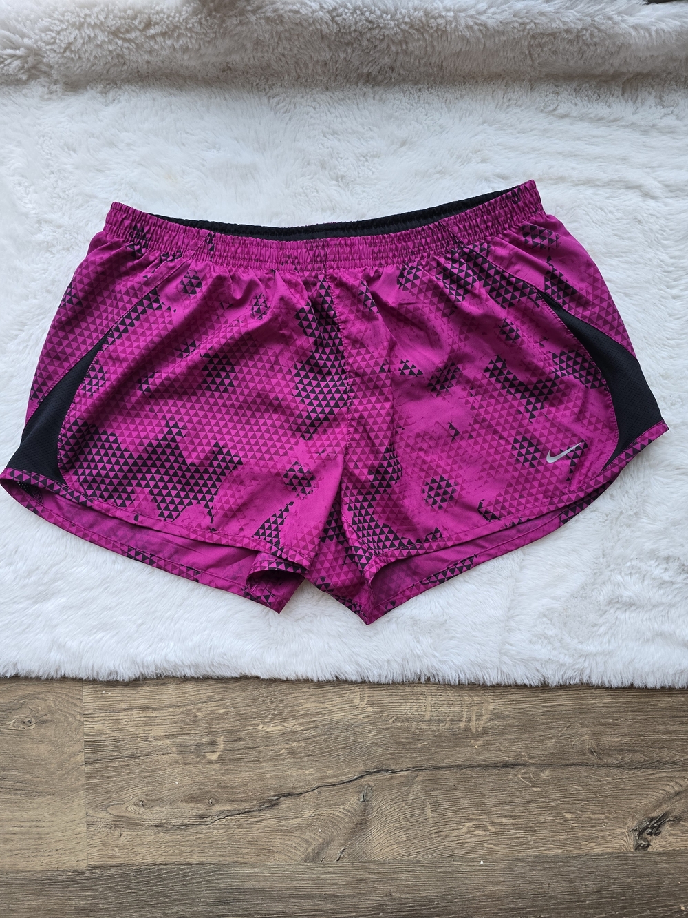 Nike Women's Fuchsia Athletic Shorts with Black Accents